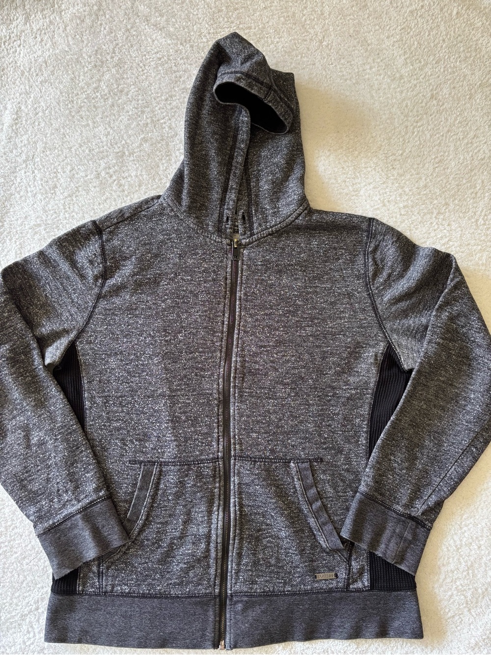 Express Men's Heather Charcoal Zip-Up Hoodie